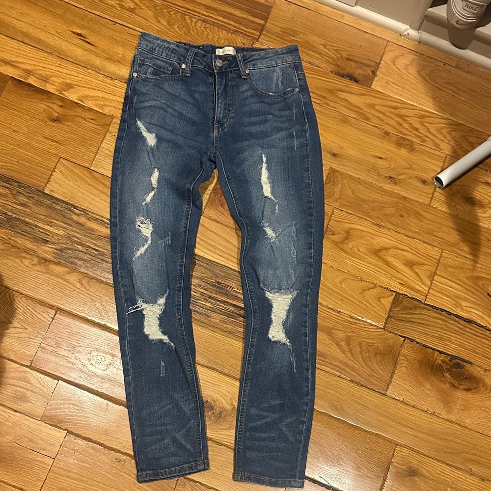 Altar'd State  Ripped Blue Skinny Jeans Size 24- worn 3x